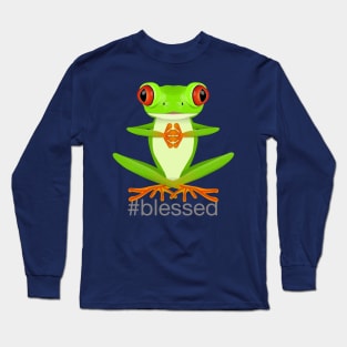 #blessed red eyed tree frog Long Sleeve T-Shirt